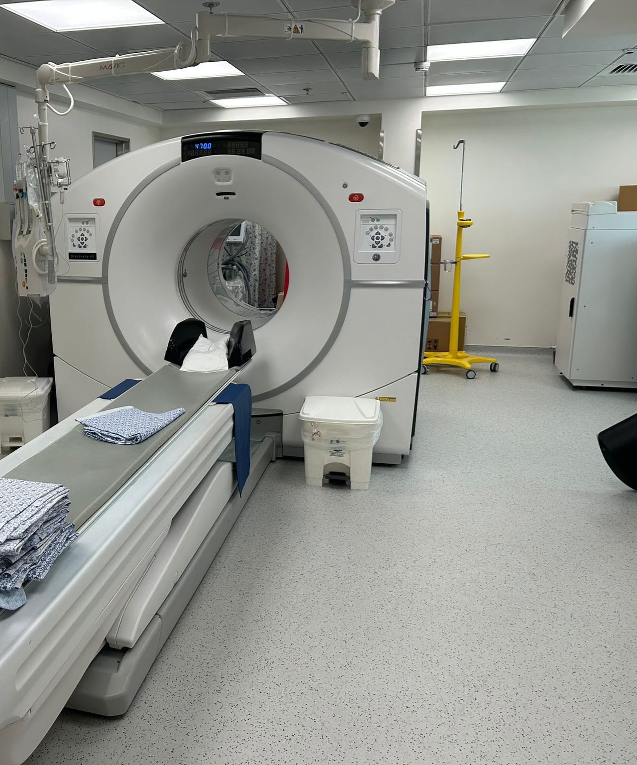 GE Discovery MI Digital PET/CT 128 slice 2021 in clinical suite — available refurbished from MTC, Miami, Florida, USA